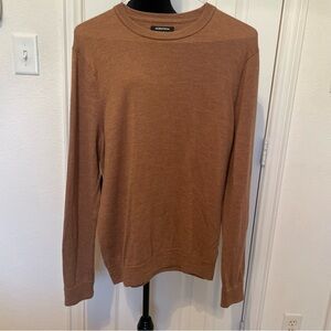 Nordstrom Rust-Brown Merino Crewneck Sweater